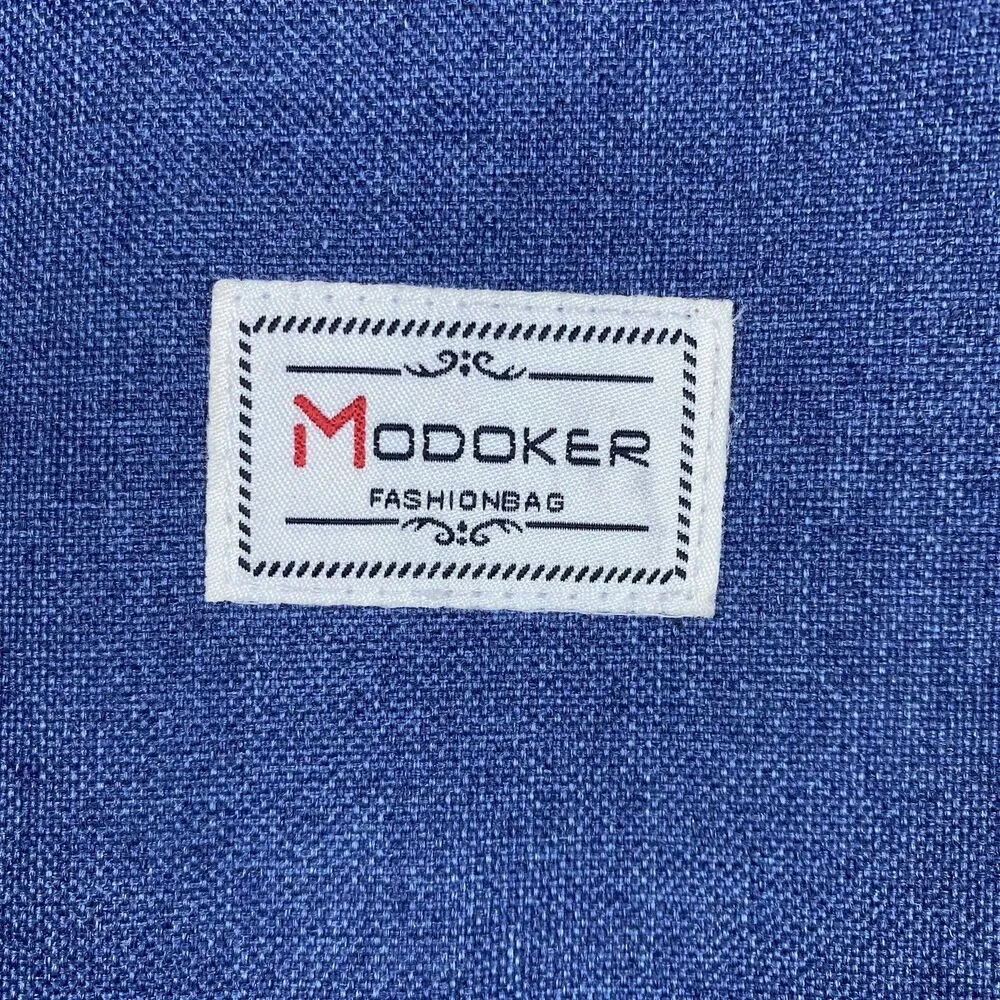 Modoker Vintage 15 inch Laptop Backpack with USB Charging Blue/Brown Leather